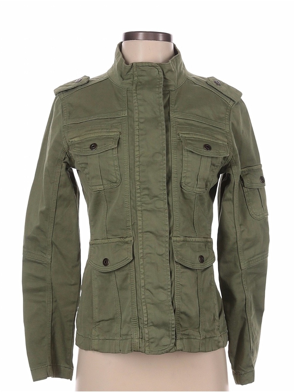 Kenzie Light Olive Utility Jacket with Front Pockets